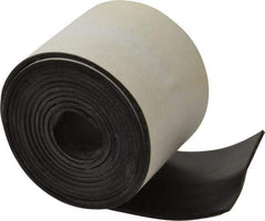 Made in USA - 1/16" Thick x 2" Wide x 60" Long, Adhesive Backed Buna-N Rubber Strip - Stock Length, 60 Shore A Durometer, 2,500 psi Tensile Strength, -20 to 170°F, Black - Benchmark Tooling