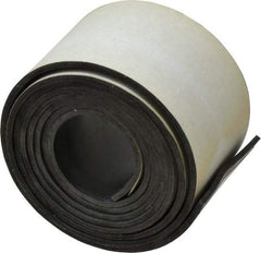 Made in USA - 60" Long, 2" Wide, 0.093" Thick, Buna-N Rubber Foam Sheet - 50 to 60 Durometer, Black, -20 to 180°F, 2,500 psi Tensile Strength, Adhesive Backing, Stock Length - Benchmark Tooling