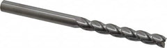 Accupro - 7/16", 3" LOC, 7/16" Shank Diam, 6" OAL, 3 Flute, Solid Carbide Square End Mill - Single End, Uncoated, Spiral Flute, 40° Helix, Centercutting, Right Hand Cut, Right Hand Flute - Benchmark Tooling