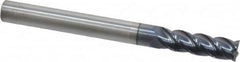 Accupro - 6mm, 19mm LOC, 6mm Shank Diam, 63mm OAL, 4 Flute, Solid Carbide Square End Mill - Single End, AlTiN Finish, Spiral Flute, 40° Helix, Centercutting, Right Hand Cut, Right Hand Flute - Benchmark Tooling