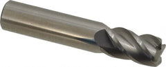 Accupro - 3/8", 4 Flute, Single End, Solid Carbide, 0.06" Corner Radius End Mill - 2" OAL, 40° Helix, Right Hand Flute, 5/8" LOC, Right Hand Cut - Benchmark Tooling