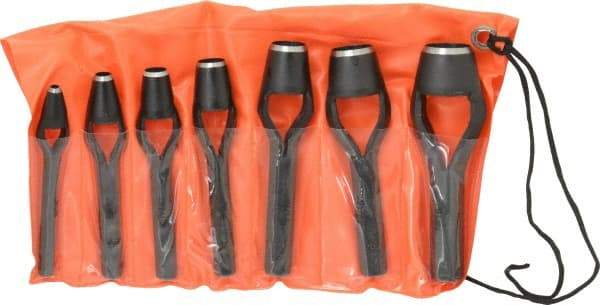 Value Collection - 7 Piece, 3/16 to 15/16", Arch Punch Set - Comes in Vinyl Roll - Benchmark Tooling