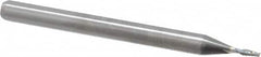 Kyocera - 0.04", 0.12" LOC, 1/8" Shank Diam, 1-1/2" OAL, 2 Flute, Solid Carbide Square End Mill - Single End, Uncoated, Spiral Flute, 30° Helix, Centercutting, Right Hand Cut, Right Hand Flute, Series 1610 - Benchmark Tooling