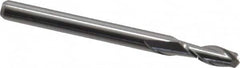 Kyocera - 1/8", 3/8" LOC, 1/8" Shank Diam, 1-1/2" OAL, 2 Flute, Solid Carbide Square End Mill - Single End, Uncoated, Spiral Flute, Centercutting, Right Hand Cut, Right Hand Flute, Series 1610 - Benchmark Tooling