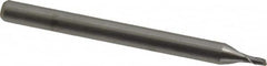 Kyocera - 0.045", 0.068" LOC, 1/8" Shank Diam, 1-1/2" OAL, 2 Flute, Solid Carbide Square End Mill - Single End, Uncoated, Spiral Flute, 30° Helix, Centercutting, Right Hand Cut, Right Hand Flute, Series 1620 - Benchmark Tooling