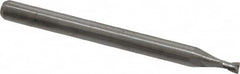 Kyocera - 0.07", 0.105" LOC, 1/8" Shank Diam, 1-1/2" OAL, 2 Flute, Solid Carbide Square End Mill - Single End, Uncoated, Spiral Flute, 30° Helix, Centercutting, Right Hand Cut, Right Hand Flute, Series 1620 - Benchmark Tooling