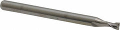 Kyocera - 0.09", 0.135" LOC, 1/8" Shank Diam, 1-1/2" OAL, 2 Flute, Solid Carbide Square End Mill - Single End, Uncoated, Spiral Flute, 30° Helix, Centercutting, Right Hand Cut, Right Hand Flute, Series 1620 - Benchmark Tooling