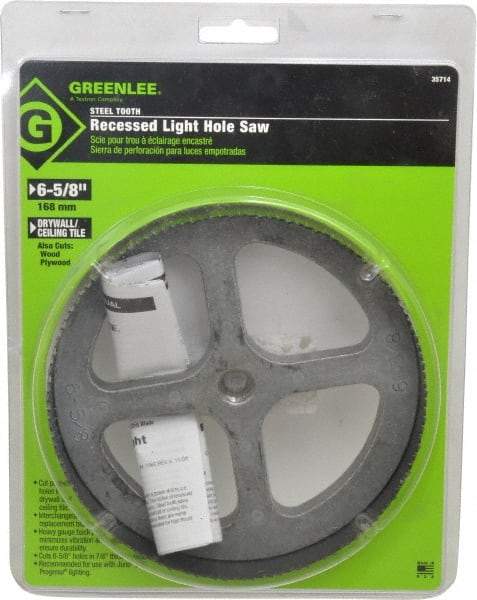 Greenlee - 6-5/8" Diam, 7/8" Cutting Depth, Hole Saw - High Speed Steel Saw - Benchmark Tooling