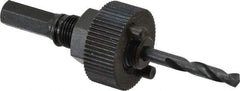Greenlee - 6 to 1-1/4" Tool Diam Compatibility, Hex Shank, Steel Integral Pilot Drill, Hole Cutting Tool Arbor - 1/2" Min Chuck, Threaded Shank Attachment, For Carbide-Grit Hole Saws, Greenlee Bimetal Hole Saws, Recessed Light Hole Saws - Benchmark Tooling