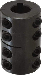 Climax Metal Products - 20mm Inside x 42mm Outside Diam, Metric Two Piece Clamping Rigid Coupling with Keyway - 65mm Long x 6mm Keyway Width x 2.8mm Keyway Depth - Benchmark Tooling