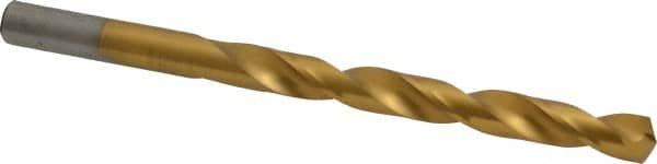 Chicago-Latrobe - Letter O 135° Cobalt Jobber Drill - TiN Finish, Right Hand Cut, Spiral Flute, Straight Shank, 4-1/2" OAL, Split Point - Benchmark Tooling