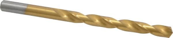 Chicago-Latrobe - Letter Q 135° Cobalt Jobber Drill - TiN Finish, Right Hand Cut, Spiral Flute, Straight Shank, 4-3/4" OAL, Split Point - Benchmark Tooling