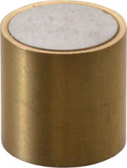 Eclipse - 1/2" Diam x 1/2" High, 0.23 Lb Average & 0.45 Lb Max Pull Force, Brass Alnico Shielded Magnet - 798.8°F Max Operating Temp, 0.032" Wall Thickness, Grade 5 Alnico - Benchmark Tooling