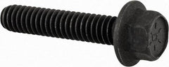 Value Collection - 1/4-20 UNC, 1-1/4" Length Under Head, Hex Drive Flange Bolt - 1-1/4" Thread Length, Grade 8 Alloy Steel, Smooth Flange, Phosphate & Oil Finish - Benchmark Tooling