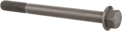 Value Collection - 3/8-16 UNC, 4" Length Under Head, Hex Drive Flange Bolt - 1" Thread Length, Grade 8 Alloy Steel, Smooth Flange, Phosphate & Oil Finish - Benchmark Tooling