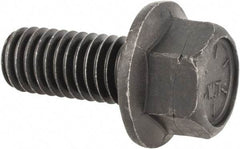 Value Collection - 7/16-14 UNC, 1" Length Under Head, Hex Drive Flange Bolt - 1" Thread Length, Grade 8 Alloy Steel, Smooth Flange, Phosphate & Oil Finish - Benchmark Tooling