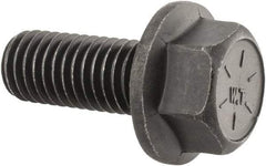 Value Collection - 1/2-13 UNC, 1-1/4" Length Under Head, Hex Drive Flange Bolt - 1-1/4" Thread Length, Grade 8 Alloy Steel, Smooth Flange, Phosphate & Oil Finish - Benchmark Tooling