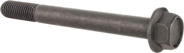 Value Collection - 5/8-11 UNC, 6" Length Under Head, Hex Drive Flange Bolt - 1-1/2" Thread Length, Grade 8 Alloy Steel, Smooth Flange, Phosphate & Oil Finish - Benchmark Tooling