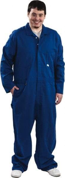 Stanco Safety Products - Size L, Royal Blue, Zipper, Arc Protection Coverall - 42 to 44" Chest, Indura, 7 Pockets, Elastic Waistband, Full Action Back, 2-Way Concealed Zipper - Benchmark Tooling