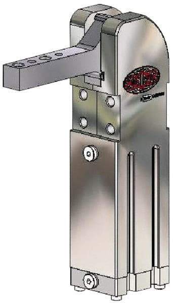 De-Sta-Co - 531 Lb Inner Hold Capacity, Vert Mount, Air Power Hold-Down Toggle Clamp - M5 Port, 90° Bar Opening, 119mm Height Under Bar - Benchmark Tooling