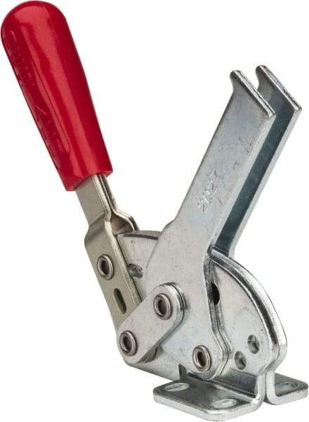 De-Sta-Co - 840 Lb Holding Capacity, Horizontal Handle, Manual Hold Down Toggle Clamp - 70° Handle Movement, 68° Bar Opening, U-Bar, Flanged Base, Electro-Plated Zinc, Carbon Steel - Benchmark Tooling