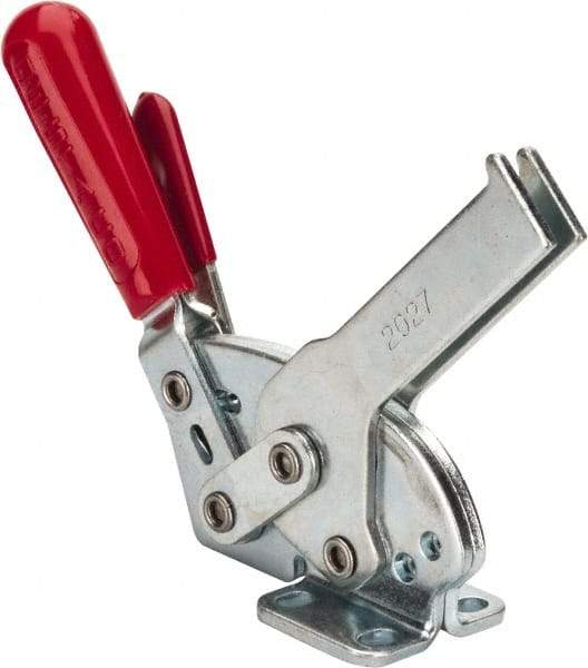 De-Sta-Co - 840 Lb Holding Capacity, Horizontal Handle, Manual Hold Down Toggle Clamp - 70° Handle Movement, 68° Bar Opening, U-Bar, Flanged Base, Electro-Plated Zinc, Carbon Steel - Benchmark Tooling