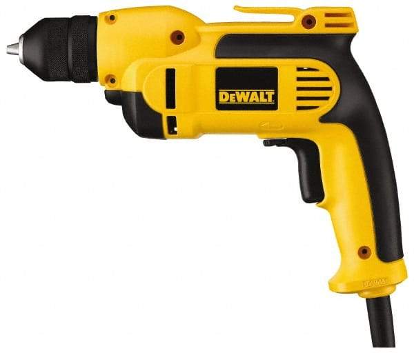 DeWALT - 3/8" Keyless Chuck, 2,500 RPM, Pistol Grip Handle Electric Drill - 8 Amps, Reversible - Benchmark Tooling