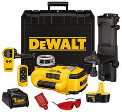 DeWALT - 200' (Interior) & 2,000' (Exterior) Measuring Range, 1/8" at 100' & 3mm at 31m Accuracy, Self-Leveling Rotary Laser with Detector - ±5° Self Leveling Range, 60, 250 & 600 RPM, 1 Beam, 18 Volt XRP Battery Included - Benchmark Tooling