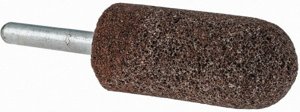 Grier Abrasives - 7/8 x 2" Head Diam x Thickness, A11, Pointed Tree, Aluminum Oxide Mounted Point - Benchmark Tooling