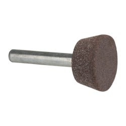 Grier Abrasives - 1 x 1/2" Head Diam x Thickness, A33, Inverted Cone Flat End, Aluminum Oxide Mounted Point - Benchmark Tooling