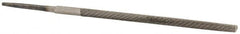 Value Collection - 4" Long, Second Cut, Round American-Pattern File - Double Cut, Tang - Benchmark Tooling