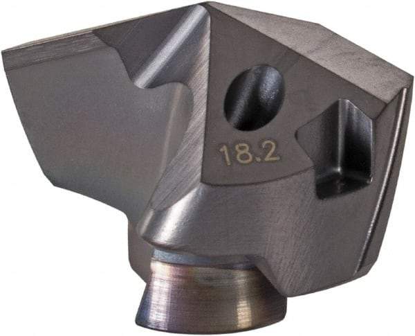 Iscar - Series IDM, 18.21mm Diam Grade IC908 140° Replaceable Drill Tip - Carbide, TiAlN Finish, 18 Seat Size, Through Coolant - Benchmark Tooling