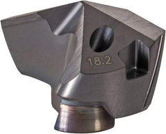 Iscar - Series IDM, 18.21mm Diam Grade IC908 140° Replaceable Drill Tip - Carbide, TiAlN Finish, 18 Seat Size, Through Coolant - Benchmark Tooling