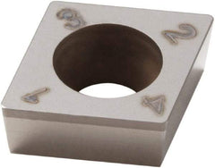 Seco - CCGW32.52 Grade CBN200 PCBN Turning Insert - Uncoated, 80° Diamond, 3/8" Inscr Circle, 5/32" Thick, 1/32" Corner Radius - Benchmark Tooling