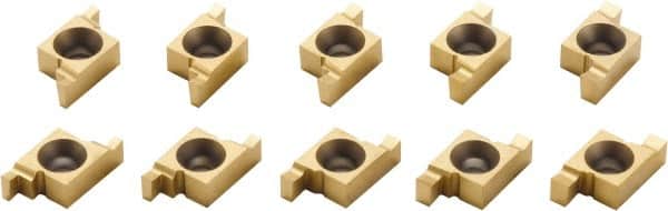 Seco - 1019, 10115, 10135, 10165, 1021510ER, 10NR FG Grade CP500, 1.15, 1.35, 1.65, 1.9 & 2.15mm Cutting Width Carbide Grooving Insert - 1.15, 1.35, 1.65, 1.9 & 2.15mm Max Depth of Cut, Right Hand, TiAlN/TiN Finish - Benchmark Tooling