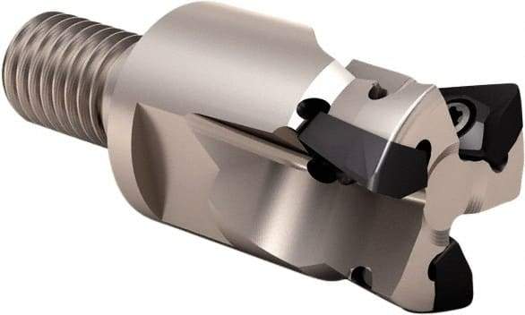 Seco - 94° Lead Angle, 16mm Min Cut Diam, 2.5mm Max Depth of Cut, Indexable Chamfer and Angle End Mill - 3 Inserts, XO.. 06.. Insert Style, Through Coolant, Modular Connection - Benchmark Tooling