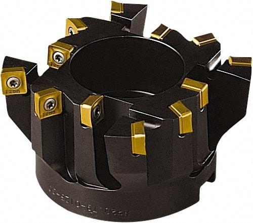 Seco - 100mm Cut Diam, 32mm Arbor Hole, 20mm Max Depth of Cut, 85° Indexable Chamfer & Angle Face Mill - 8 Inserts, SC.. 1206 Insert, Right Hand Cut, 8 Flutes, Series R220.79 - Benchmark Tooling