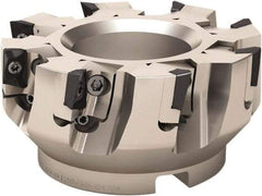 Seco - 10 Inserts, 160mm Cut Diam, 40mm Arbor Diam, 17mm Max Depth of Cut, Indexable Square-Shoulder Face Mill - 90° Lead Angle, 63mm High, XO.. 1806 Insert Compatibility - Benchmark Tooling
