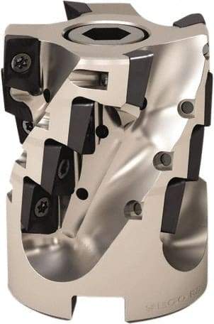 Seco - 4 Inserts, 40mm Cut Diam, 34mm Max Depth of Cut, Indexable Square-Shoulder Face Mill - Through Coolant - Benchmark Tooling