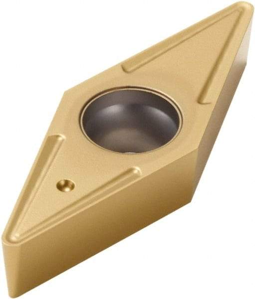 Seco - VBMT332 F2 Grade CP200 Carbide Turning Insert - TiAlN/TiN Finish, 35° Diamond, 3/8" Inscr Circle, 3/16" Thick, 1/32" Corner Radius - Benchmark Tooling