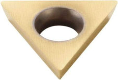 Seco - TDAB1.21.50 Grade CP500 Carbide Turning Insert - TiAlN/TiN Finish, 60° Triangle, 5/32" Inscr Circle, 3/64" Thick, 0.1mm Corner Radius - Benchmark Tooling