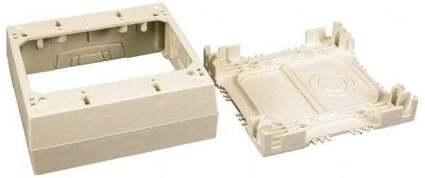 Wiremold - 4-3/4 Inch Long x 4-7/8 Inch Wide x 2-3/4 Inch High, Rectangular Raceway Box - Ivory, For Use with Wiremold 2300 Series Raceways - Benchmark Tooling