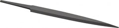 Grobet - 4" Standard Precision Swiss Pattern Barrette File - Double Cut, 1/2" Width Diam x 1/8" Thick, With Tang - Benchmark Tooling