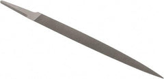 Grobet - 6" Standard Precision Swiss Pattern Barrette File - Double Cut, 23/32" Width Diam x 5/32" Thick, With Tang - Benchmark Tooling