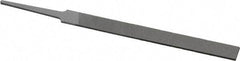 Grobet - 4" Standard Precision Swiss Pattern Equalling File - Double Cut, 13/32" Width Diam x 5/64" Thick, With Tang - Benchmark Tooling