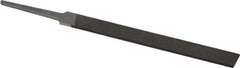 Grobet - 4" Standard Precision Swiss Pattern Equalling File - Double Cut, 13/32" Width Diam x 5/64" Thick, With Tang - Benchmark Tooling