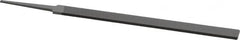 Grobet - 6" Standard Precision Swiss Pattern Equalling File - Double Cut, 1/2" Width Diam x 7/64" Thick, With Tang - Benchmark Tooling