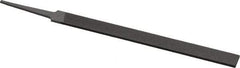 Grobet - 6" Standard Precision Swiss Pattern Equalling File - Double Cut, 1/2" Width Diam x 7/64" Thick, With Tang - Benchmark Tooling