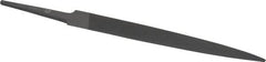 Grobet - 4" Standard Precision Swiss Pattern Half Round File - Double Cut, 15/32" Width Diam x 9/64" Thick, With Tang - Benchmark Tooling