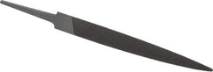Grobet - 4" Standard Precision Swiss Pattern Half Round File - Double Cut, 15/32" Width Diam x 9/64" Thick, With Tang - Benchmark Tooling